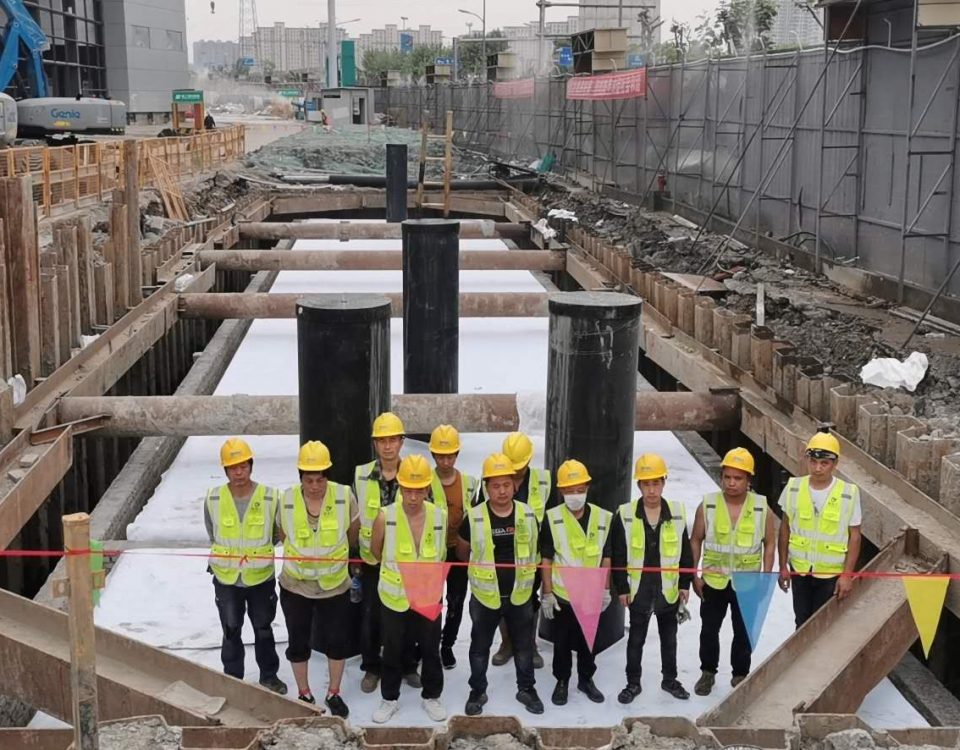 紹興會展中心雨水回收池施工7