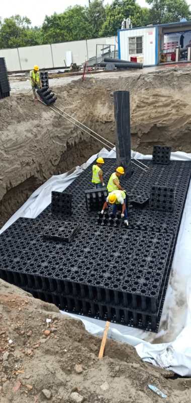 杭州下沙濕地幼兒園雨水回收池施工1