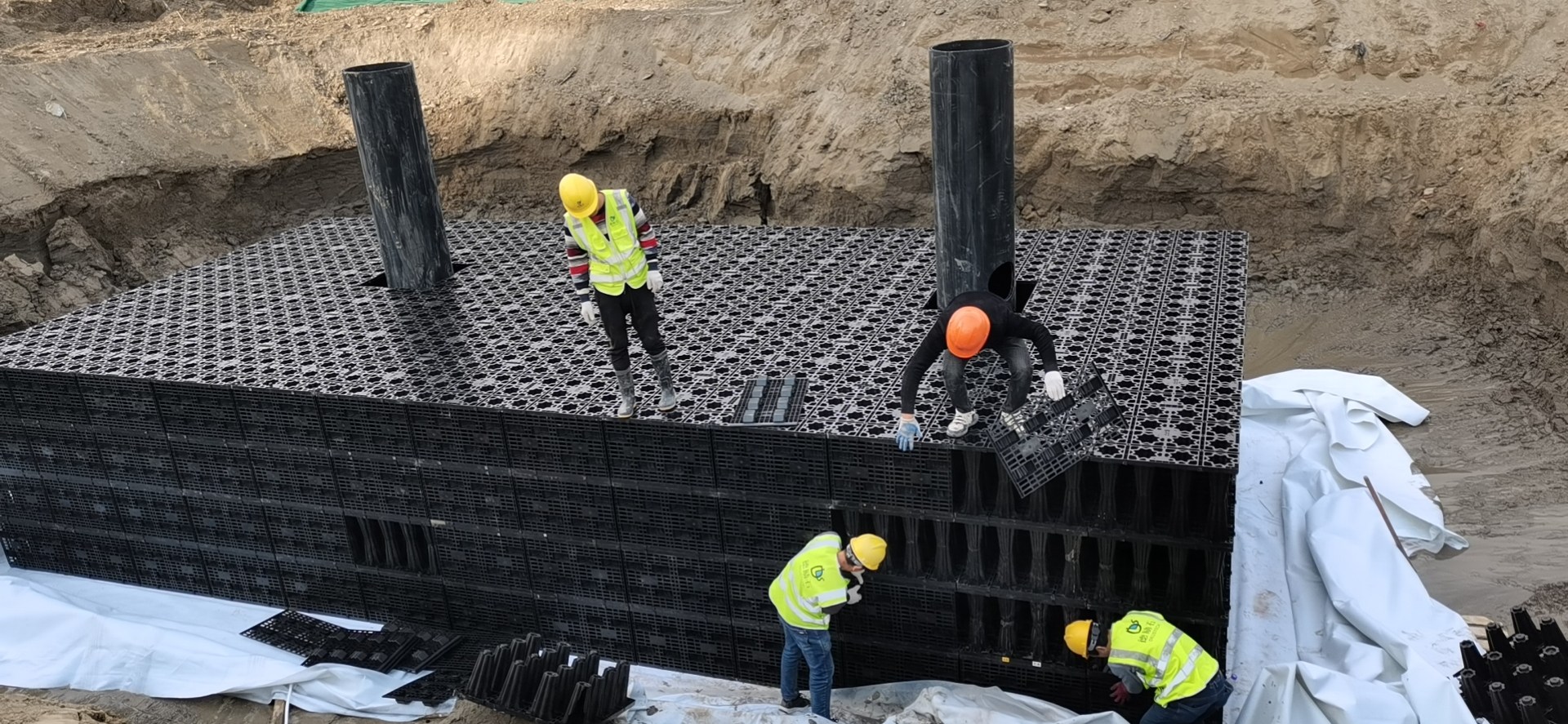 浙江德勵石簽約并施工杭州東部灣體育公園亞運輪滑館雨水收集系統(tǒng)5
